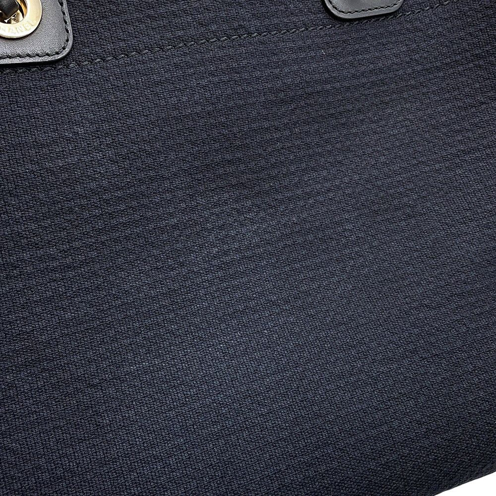 Chanel Tote Deauville CC Logo Small Shopping Canvas 2-Way Black — view 8