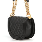Chanel Chain Shoulder Bag Quilted CC Logo Boy Small Caviar Leather 2-Way Black — view 2