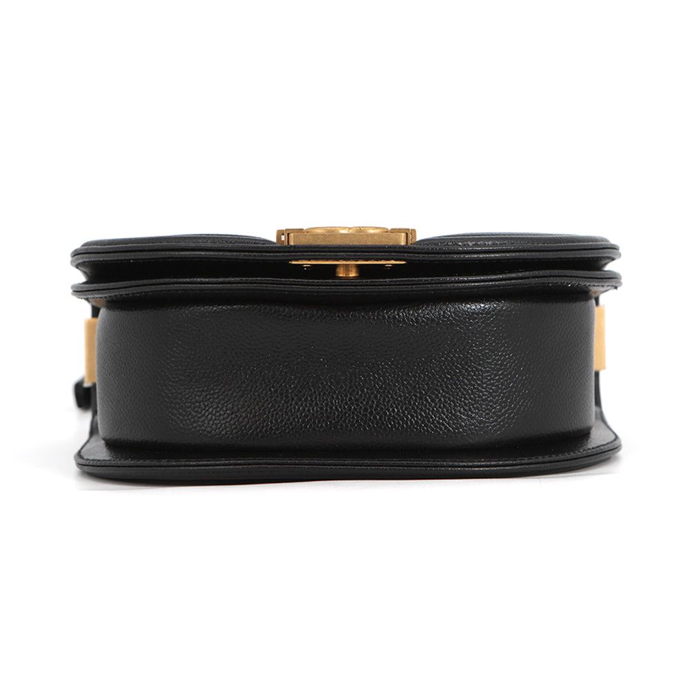 Chanel Chain Shoulder Bag Quilted CC Logo Boy Small Caviar Leather 2-Way Black — view 3