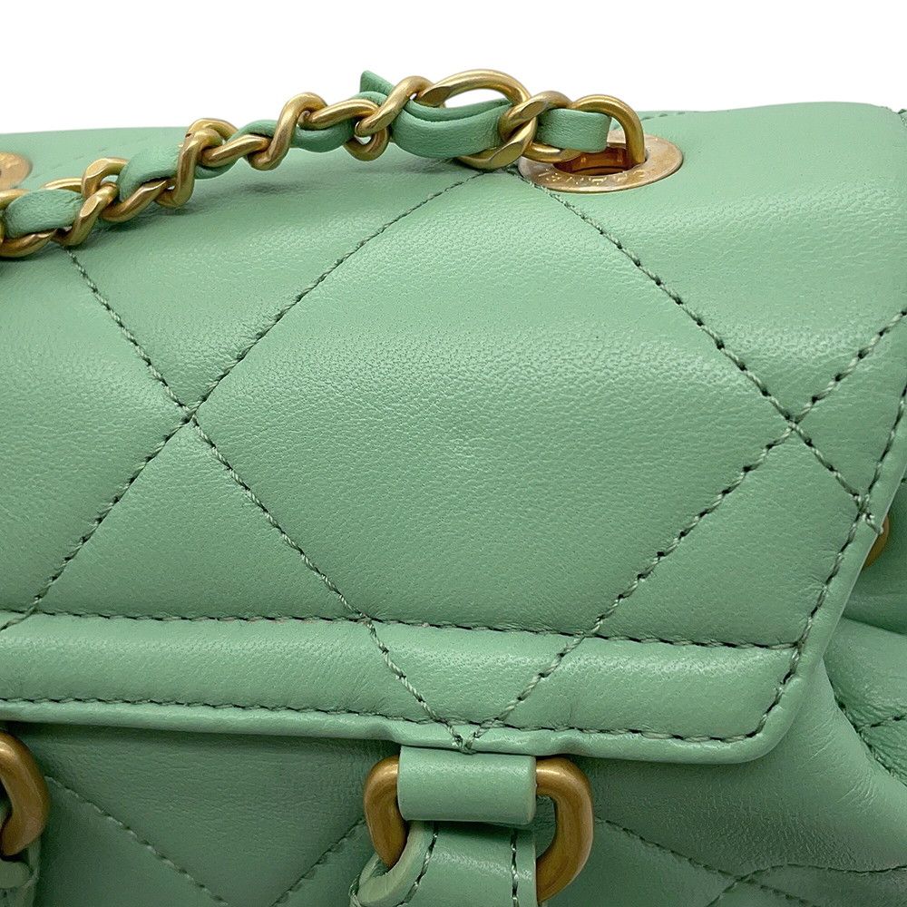 Chanel Backpack CC Logo Quilted Lambskin — view 9