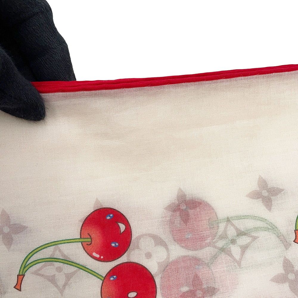 Louis Vuitton Scarf LV Takashi Murakami Monogram Cherry Cotton White Shawl — view 2
