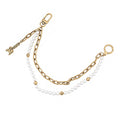 Louis Vuitton Bag Charm Chain Belt Pearl Bag Metal Faux