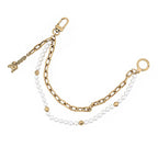 Louis Vuitton Bag Charm Chain Belt Pearl Bag Metal Faux