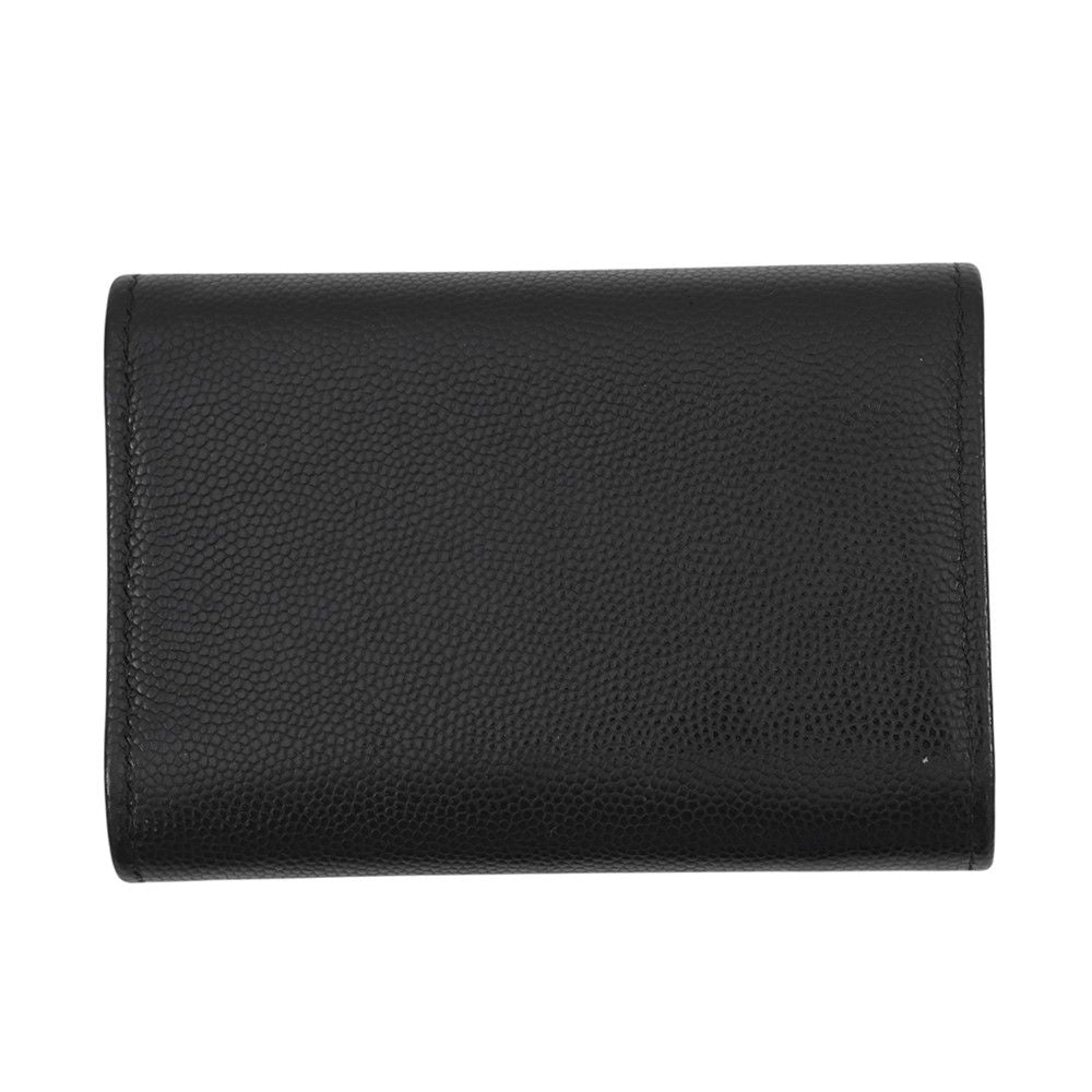 Chanel Trifold Wallet Quilted CC Logo Small Flap Caviar Leather Black — view 2