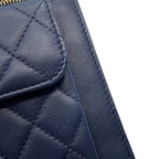 Chanel Chain Shoulder Bag Quilted CC Logo Lambskin — view 6