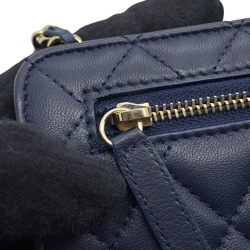 Chanel Chain Shoulder Bag Quilted CC Logo Lambskin — view 8
