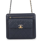Chanel Chain Shoulder Bag Quilted CC Logo Lambskin