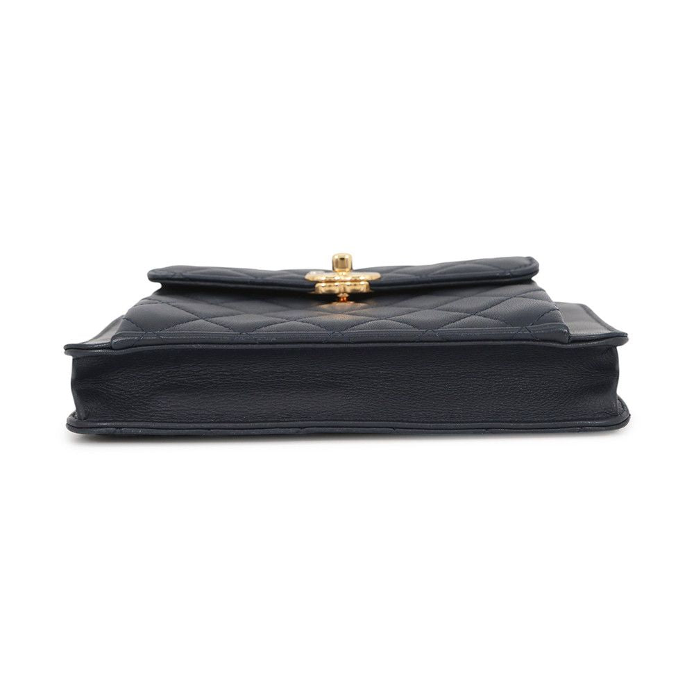 Chanel Chain Shoulder Bag Quilted CC Logo Lambskin — view 3