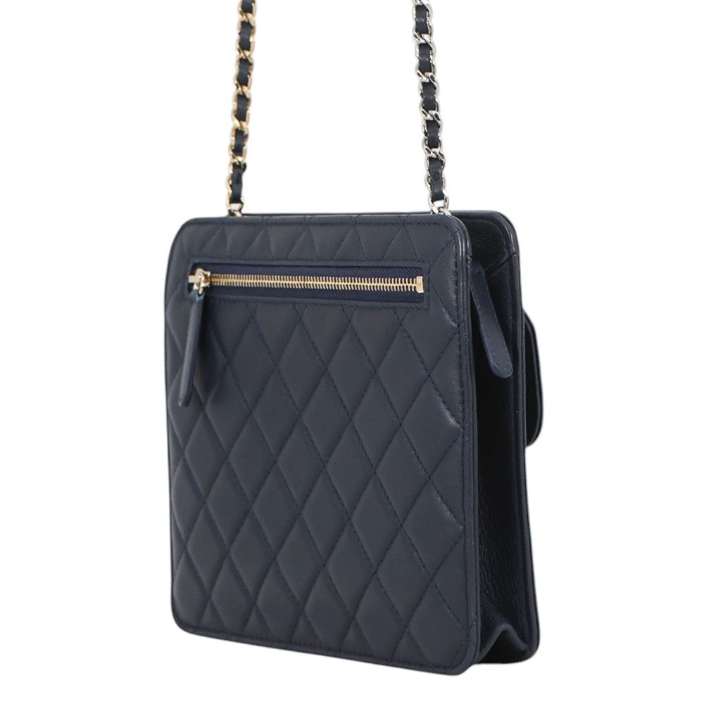 Chanel Chain Shoulder Bag Quilted CC Logo Lambskin — view 2
