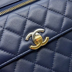 Chanel Chain Shoulder Bag Quilted CC Logo Lambskin — view 9