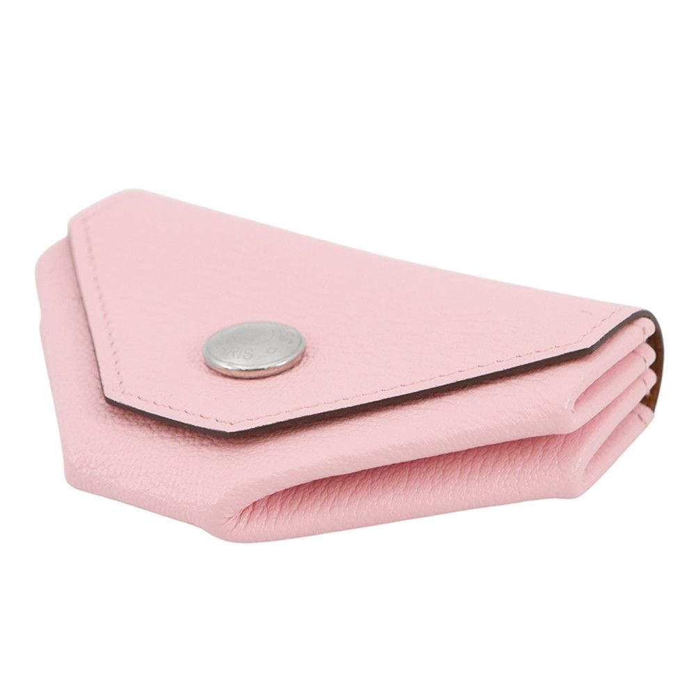 Hermes Coin Case le Vin Quatre Verso Rose Sakura Caramel Silver Chevre Misor — view 2