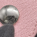 Hermes Coin Case le Vin Quatre Verso Rose Sakura Caramel Silver Chevre Misor — view 5
