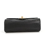 Chanel Chain Shoulder Bag Quilted CC Logo Caviar Leather Black — view 3
