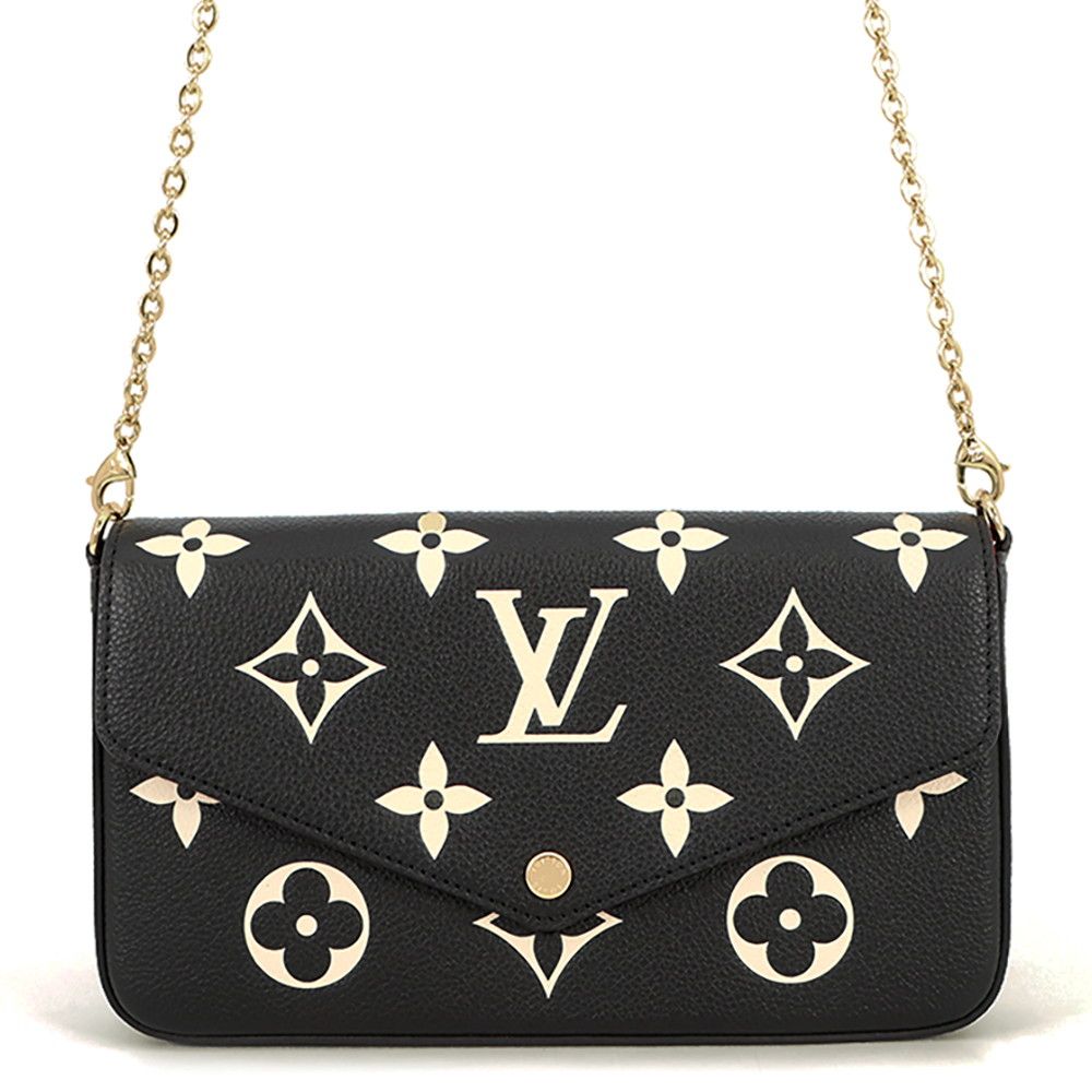 Louis Vuitton Chain Wallet Monogram Empreinte Pochette Felicity Black