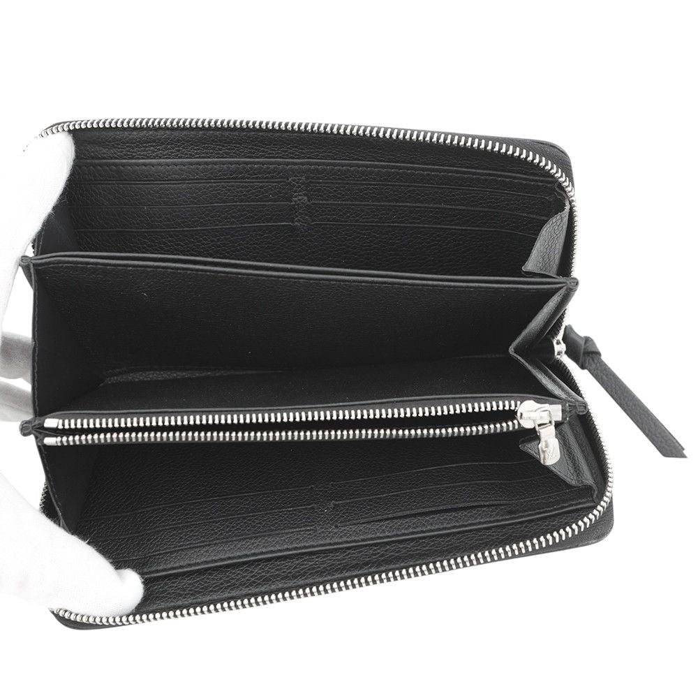Louis Vuitton Wallet Calf Leather Zippy Lockme Zip Around Black LV Logo — view 4