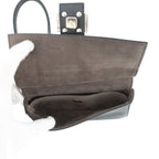 Fendi Shoulder Bag Double Micro Flower Baguette Leather Black White — view 6
