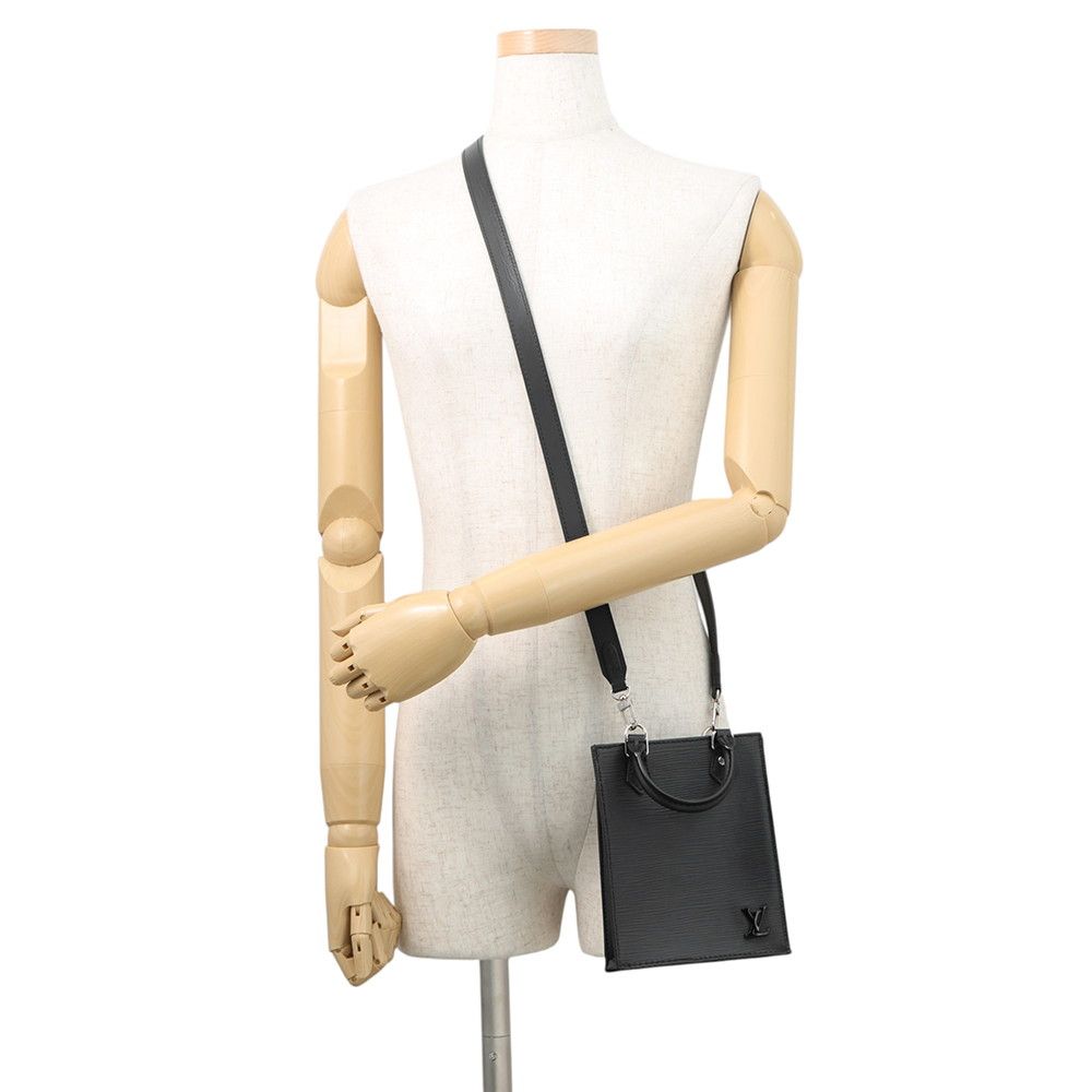 Louis Vuitton Epi Petite Sac Plat 2-Way Shoulder Bag Black — view 5