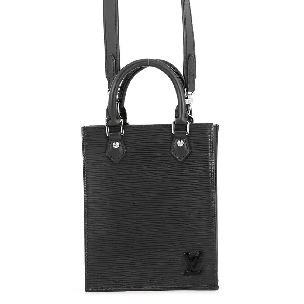 Louis Vuitton Epi Petite Sac Plat 2-Way Shoulder Bag Black