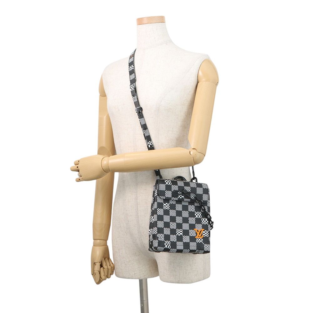 Louis Vuitton Shoulder Bag Damier Distressed Steamer Xs 2-Way Black — view 5