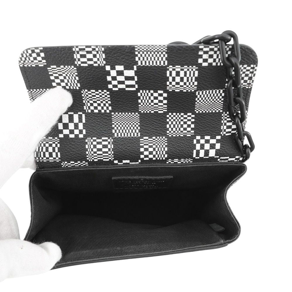Louis Vuitton Shoulder Bag Damier Distressed Steamer Xs 2-Way Black — view 6
