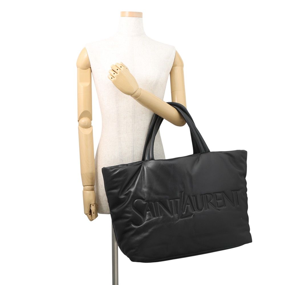 Saint Laurent Paris Tote Logo Leather Black — view 4