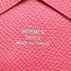 Hermes Coin Case Calvi Duo Rose Azalea Silver Epsom — view 8