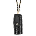 Chanel Lip Case Quilted Chain Patent Leather Black