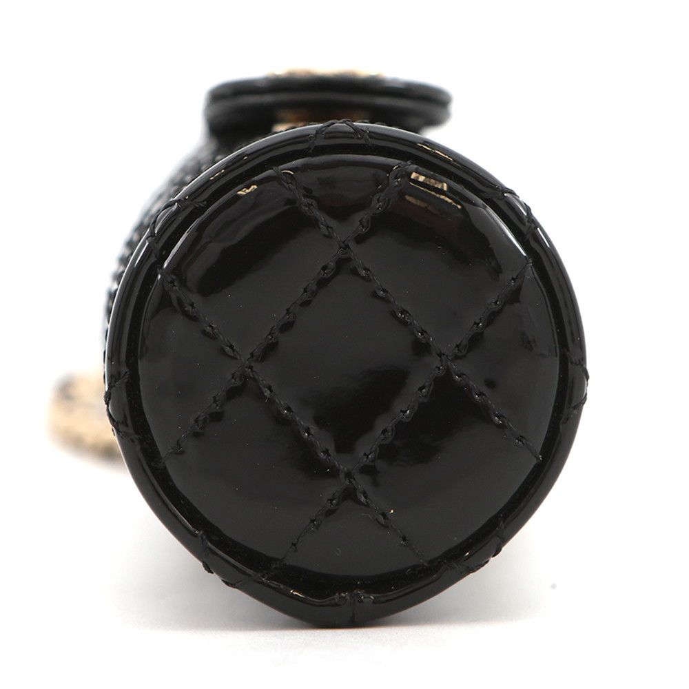 Chanel Lip Case Quilted Chain Patent Leather Black — view 3