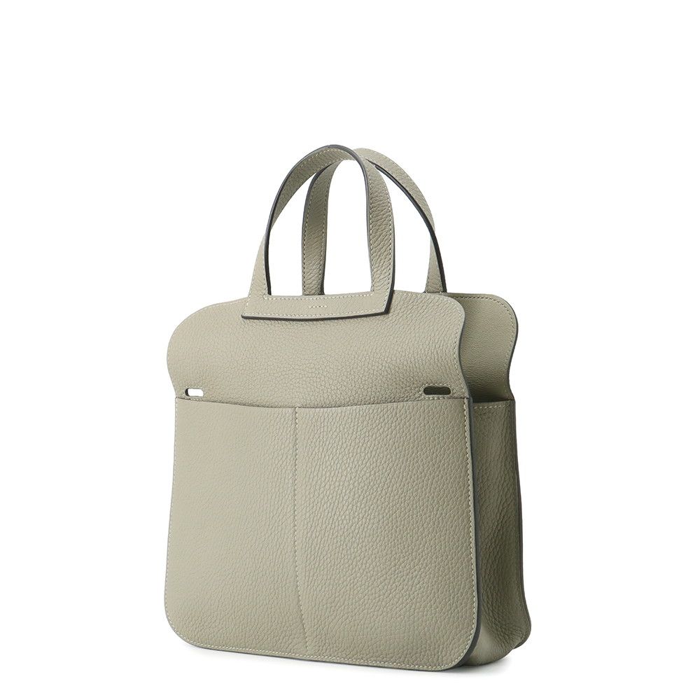 Hermes Handbag Halzan 25 Sage Silver Taurillon Clemence 2-Way — view 2