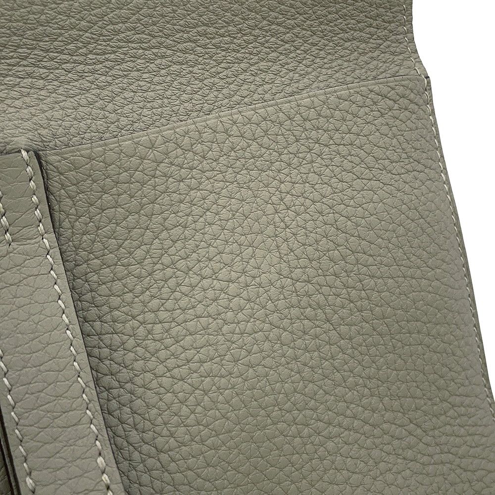 Hermes Handbag Halzan 25 Sage Silver Taurillon Clemence 2-Way — view 9