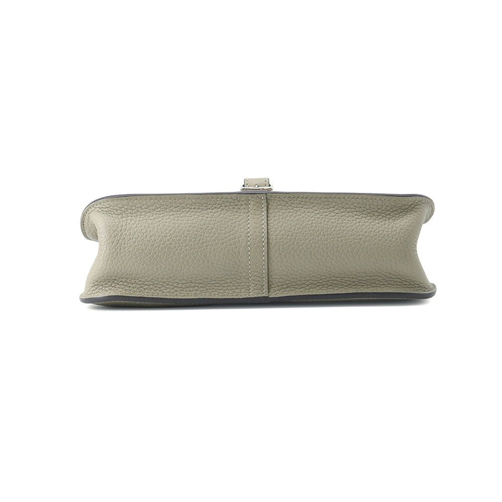 Hermes Handbag Halzan 25 Sage Silver Taurillon Clemence 2-Way — view 3