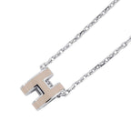 Hermes Necklace Mini Pop Brown Glace Silver