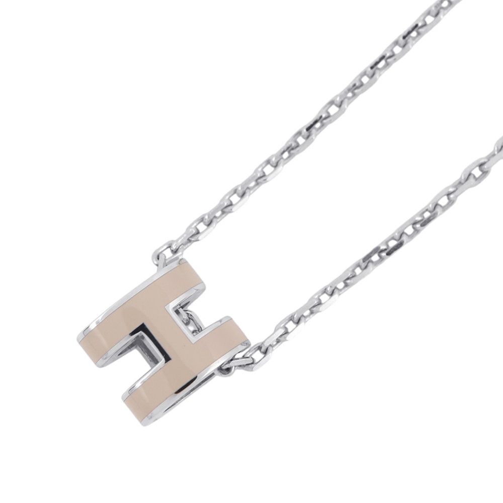 Hermes Necklace Mini Pop Brown Glace Silver