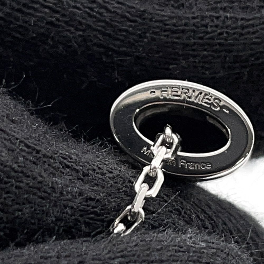 Hermes Necklace Mini Pop Brown Glace Silver — view 6