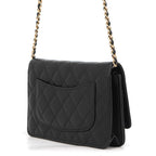 Chanel Chain Wallet Quilted CC Logo Egyptian Charm Lambskin Black — view 2