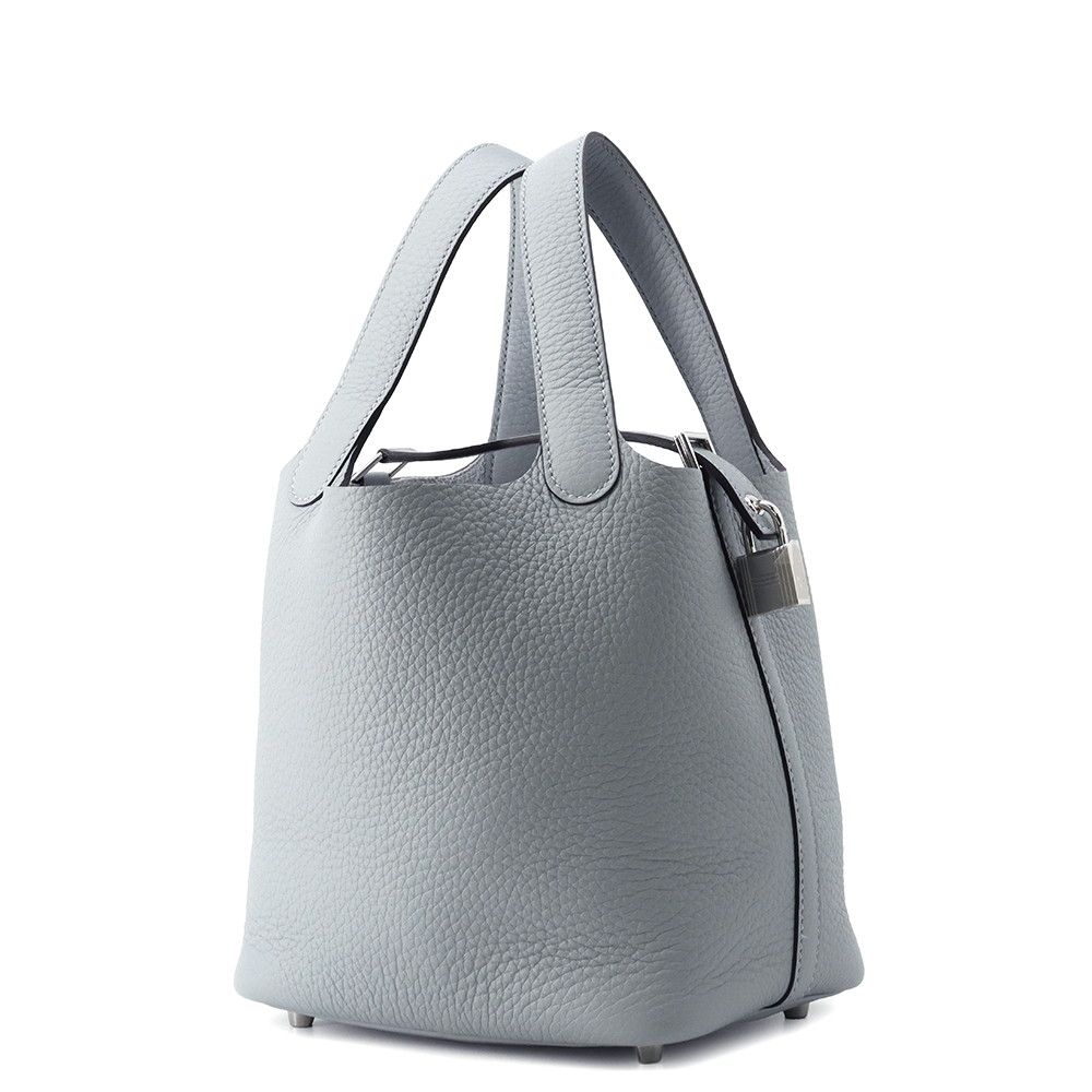 Hermes Handbag Picotin Lock PM Gris Perle Silver Taurillon Clemence Tote — view 2