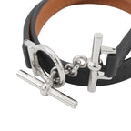 Hermes Bracelet Croisier Double Tour Black Silver Swift T2 — view 5
