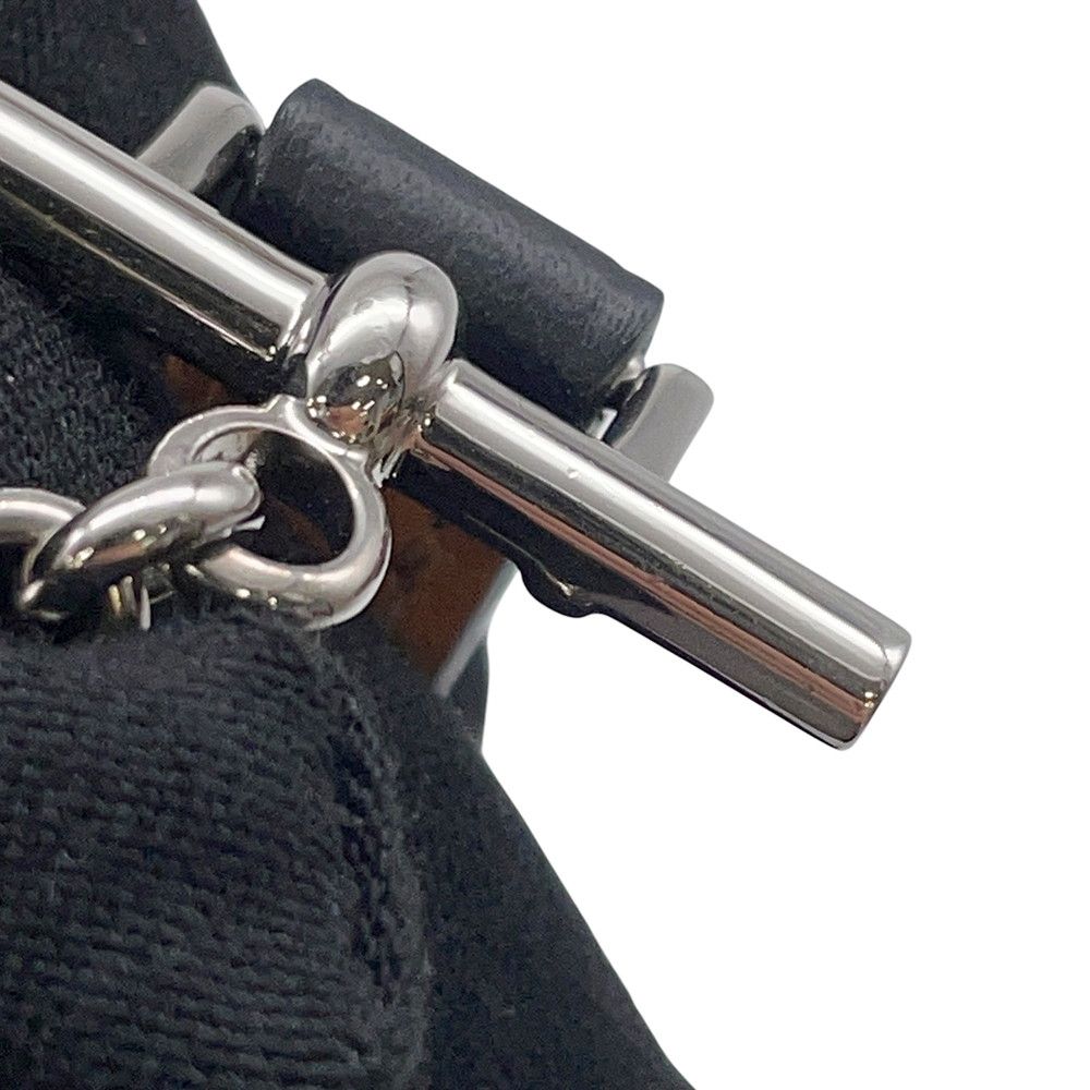 Hermes Bracelet Croisier Double Tour Black Silver Swift T2 — view 7