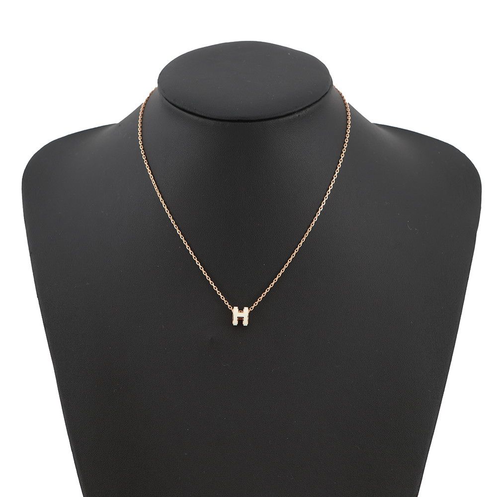 Hermes Necklace Mini Pop White Pink Gold — view 4