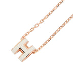 Hermes Necklace Mini Pop White Pink Gold