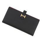 Hermes Wallet Bearn Souffle Yes Verso Black Rouge Assi Gold Epsom