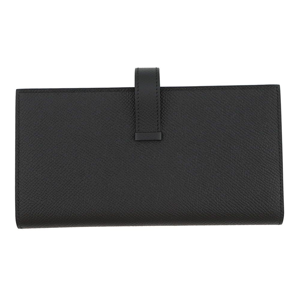 Hermes Wallet Bearn Souffle Yes Verso Black Rouge Assi Gold Epsom — view 3