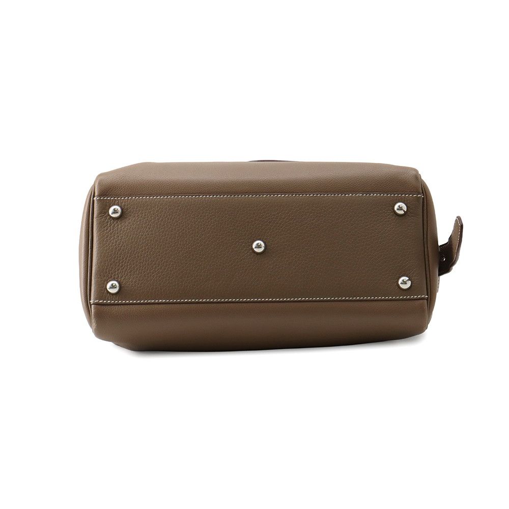 Hermes Shoulder Bag Petit Courier Etoupe Silver Eba Color Taurillon Clemence — view 3