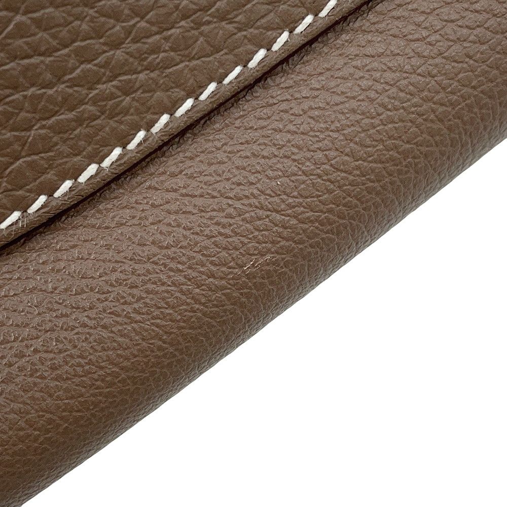 Hermes Shoulder Bag Petit Courier Etoupe Silver Eba Color Taurillon Clemence — view 8