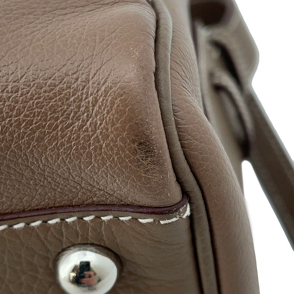 Hermes Shoulder Bag Petit Courier Etoupe Silver Eba Color Taurillon Clemence — view 7