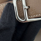 Hermes Shoulder Bag Petit Courier Etoupe Silver Eba Color Taurillon Clemence — view 9