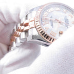 Rolex Datejust SS 18k Pink Gold Watch White Shell Dial VI Diamond — view 5