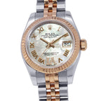 Rolex Datejust SS 18k Pink Gold Watch White Shell Dial VI Diamond