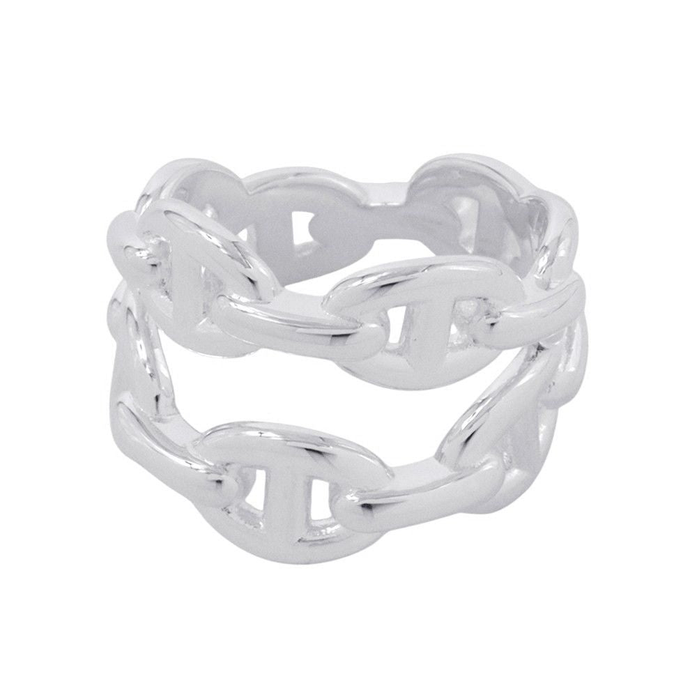 Hermes Ring Chaine D'ancre Double Row 52 Enchainee