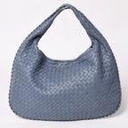 Bottega Veneta Intrecciato Hobo Handbag Blue Gray Black Metal Lambskin — view 2